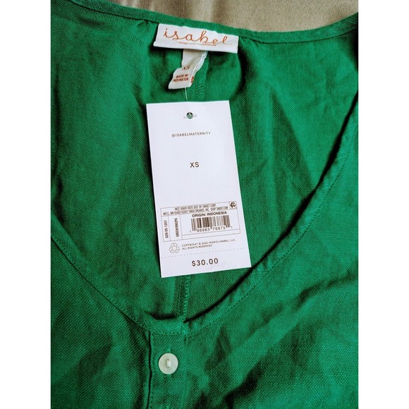 Short Sleeve Mini Maternity Dress by Isabel Maternity Green XS - Picture 4 of 4